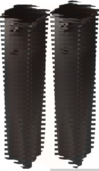 Untouchable Square Waste Receptacle, 23 gal, Plastic, Black